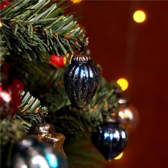 25 Piece Handcrafted Glass Vintage Ornaments with Gift Box-...